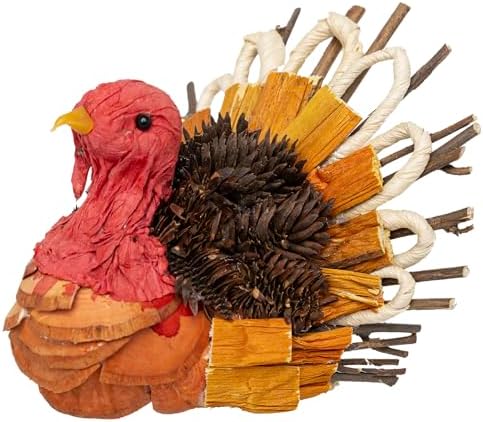 Boston International Turkey Tabletop Figurine Fall Thanksgiving Decorations, 4.5", Tiny Tim Twig Turkey by BostonInternational