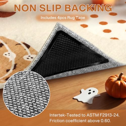 Tribesigns 2x6 Beige Halloween Fall Pumpkin Hallway Runner Rug for Kitchen - Image 5
