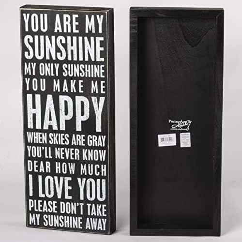 Primitives by Kathy 17420 Classic Box Sign, 8" x 20", You Are My Sunshine, Neutral
