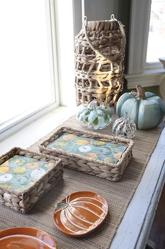 Boston International Pumpkin Tabletop Mantel Shelf Fall Autumn Thanksgiving Halloween Decorations for Home, Small, Aqua Carved - Image 2