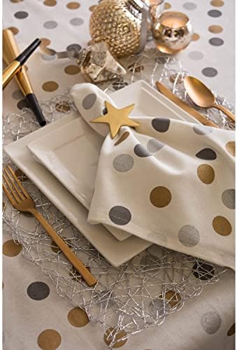 DII Christmas Thanksgiving Holiday Tabletop Décor Collection Decorative Napkin Ring Holder Set, 2.5" Diameter, Gold Stars, 6 Piece - Image 6