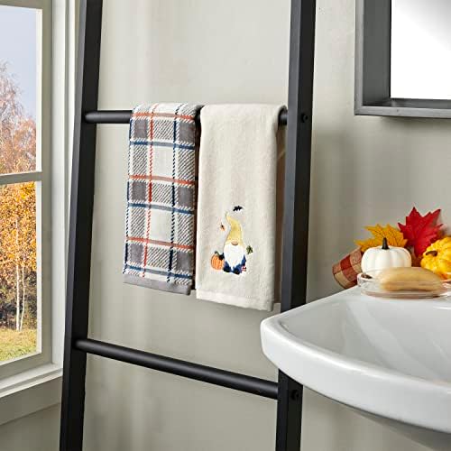 SKL Home Autumn/Fall Harvest Gnome 100% Cotton Embroidered Jacquard 2pc Hand Towel Set, Decorative for Bath/Kitchen/Bar & Gift, Natural - Image 5