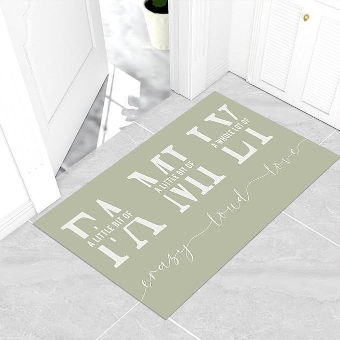 GUBIYU Sage Green Area Rugs for Living Room Farmhouse Stain Resistant Non Skid Rubber Backing Washable Rug for Dining Room Inspirational Rustic Home Decor Large Floor Carpet Hallway Rugs 23.6"x35.4"