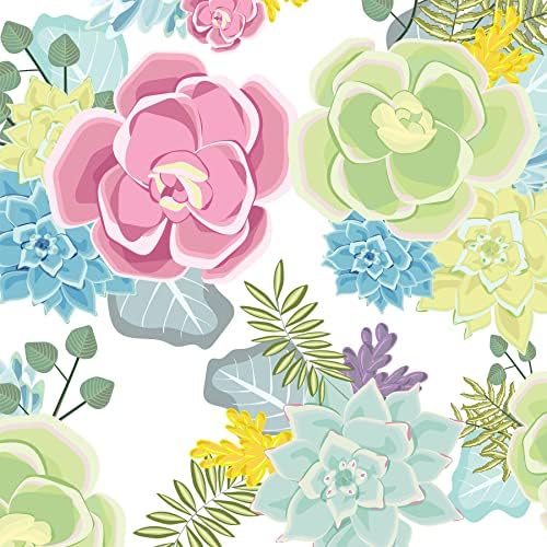 Beistle Succulents Tablecover, 54"x108", 2 Pieces, Spring Summer Picnic Tea Plant Party Table Decorations - Image 4