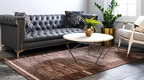 Unique Loom Autumn Collection Modern Contemporary Casual Abstract Area Rug (Brown/ Beige Border, 5 x 8 ft Rectangular) - Image 2