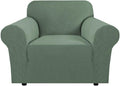 H.VERSAILTEX High Stretch Armchair Cover 1-Piece Rich Jacquard Chair Covers for Living Room Spandex Fabric Sofa Cover for Dogs Stay in Place Machine Washable (Armchair 31"-40": Loden Frost)