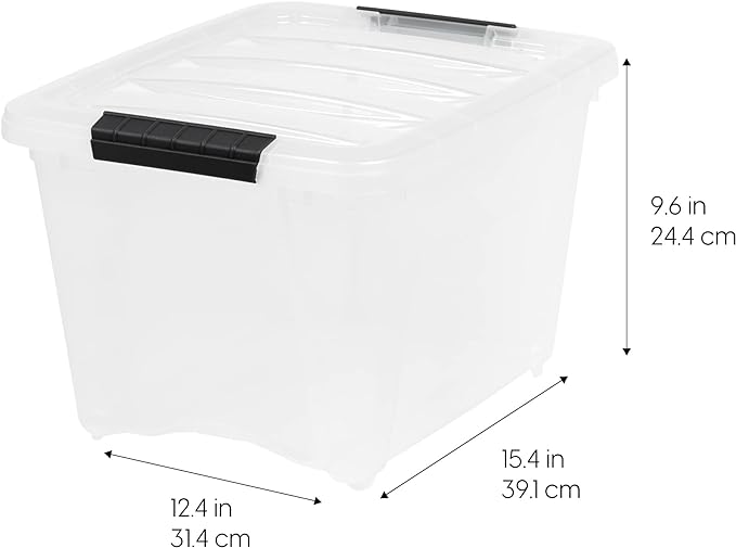IRIS USA 6-Pack 19 Quart Storage Bins with Lids, Pearl | Conceals contents for a clean look. Great for linens, décor, closet storage, and supplies. Nestable design saves space