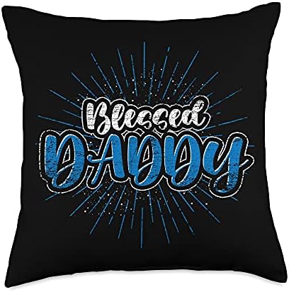 Festive Holiday Thanksgiving Christian Dad Blessed Daddy Throw Pillow by Unknown