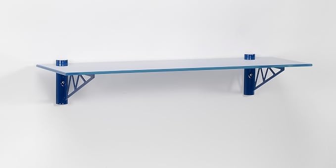 LTL Home Products Puzzle Glass Wall Shelf Kit, 11" x 36", Bridge Blue