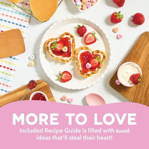 Dash & Sweethearts® Mini Waffle Maker- Mini Machine for Creative Homemade Treats - Nonstick Iron with Unique Print Design - Stylish Waffle Machine - XOXO Pink - Image 6