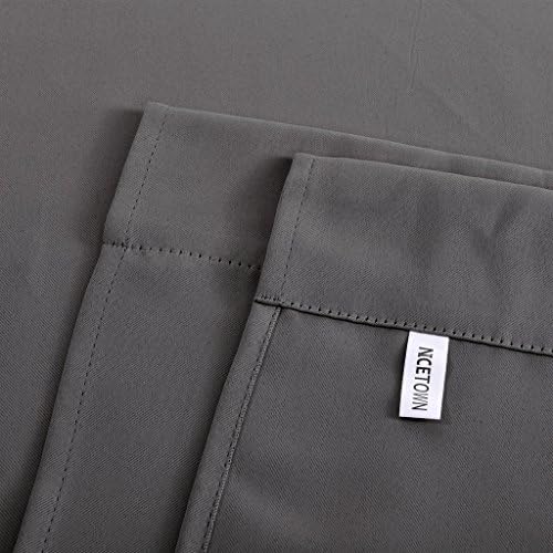 NICETOWN Tie Up Curtain - Small Kitchen Curtains and Valances Set Blackout Adjustable Silver Rod Pocket Roman Shades for Window Home Decor, 1 Panel, W 52 x L 45 in, Grey - Image 6