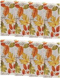 Autumn Leaves Fall Printed Napkins, Set of 8, Multicolor - 17" W x 17" L by ElreneHomeFashion