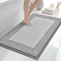 anllugs Bathroom Rugs, 30" x 46" Soft Bath Rugs, Light Grey & Grey