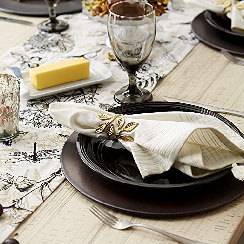 DII Christmas Thanksgiving Holiday Tabletop Décor Collection Decorative Napkin Ring Holder Set, 2.25" Diameter, Gold Vine, 6 Piece - Image 6