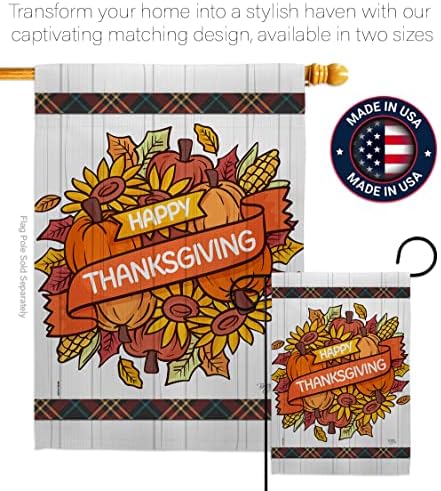 Breeze Decor Fall Tapestry Wood Dowel Set Rod Home Banner Textile Poster Flag Stand Pole Room Wall Scroll Hanging Pumpkins Grateful Thanksgiving Indoor Decor, Autumn Gifts Made in USA - Image 4
