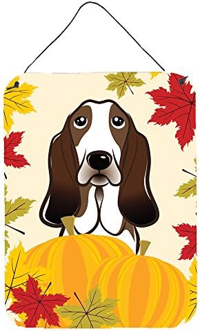 Caroline's Treasures BB2049DS1216 Basset Hound Thanksgiving Wall or Door Hanging Prints Aluminum Metal Sign Kitchen Wall Bar Bathroom Plaque Home Decor Front Door Plaque, 12x16, Multicolor by CarolinesTreasures