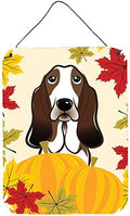 Caroline's Treasures BB2049DS1216 Basset Hound Thanksgiving Wall or Door Hanging Prints Aluminum Metal Sign Kitchen Wall Bar Bathroom Plaque Home Decor Front Door Plaque, 12x16, Multicolor by CarolinesTreasures