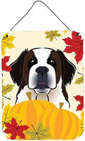 Caroline's Treasures BB2052DS1216 Saint Bernard Thanksgiving Wall or Door Hanging Prints Aluminum Metal Sign Kitchen Wall Bar Bathroom Plaque Home Decor Front Door Plaque, 12x16, Multicolor by CarolinesTreasures