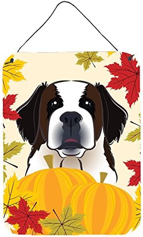 Caroline's Treasures BB2052DS1216 Saint Bernard Thanksgiving Wall or Door Hanging Prints Aluminum Metal Sign Kitchen Wall Bar Bathroom Plaque Home Decor Front Door Plaque, 12x16, Multicolor by CarolinesTreasures
