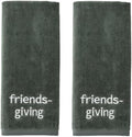 SKL Home Thanksgiving/Fall Friendsgiving Hand Towel Set-2pc, Dark Green by SKLHomebySaturdayKnightLtd