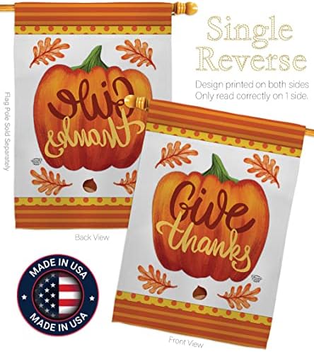 Thanksgiving Decorations Tapestry Wood Dowel Set Rod Home Banner Textile Poster Flag Stand Pole Room Wall Scroll Hanging Farmhouse Grandma Pumpkin Give Thanks Indoor Decor Fall Gifts Made In USA - Image 3