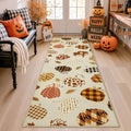 Tribesigns 2x6 Beige Halloween Fall Pumpkin Hallway Runner Rug for Kitchen by Tribesigns