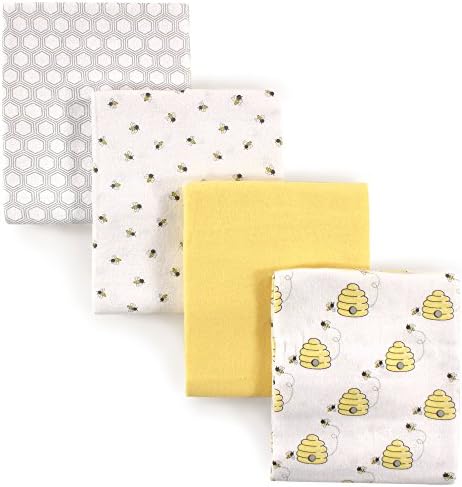 Hudson Baby Unisex Baby Cotton Flannel Receiving Blankets, Bee, One Size by HudsonBaby