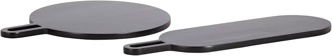 Kate and Laurel Staven Transitional Two-Piece Serving Boards Set; 7 x 22 and 14 x 18; Black; Modern Food-Safe Charcuterie Boards with Solid Mango Construction for Use as Kitchen Countertop Decor