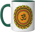 Zen Ideas Om Ohm Aum Symbol Spiritual Yoga Mandala Ceramic Mug, Dark Green/White, 11oz by Unknown
