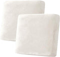 H.VERSAILTEX Velvet Stretch Couch Cushion Cover Plush Cushion Slipcover for Chair Loveseat Sofa Cushion Furniture Protector Seat Cushion Sofa Cover (2 Piece Large Sofa Cushion Covers, Porcelain White)