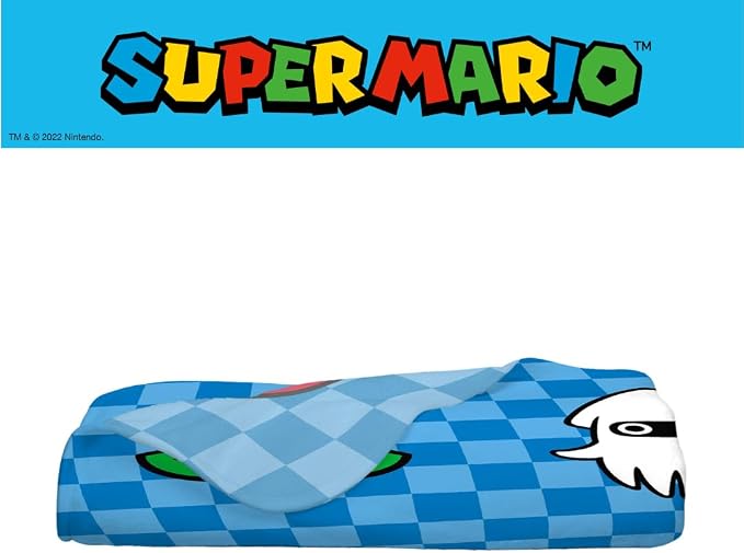 Super Mario Bros. Kids Bedding Super Soft Cozy Throw Blanket, 62 in x 90 in, (Officially Licensed Product) By Franco Kids