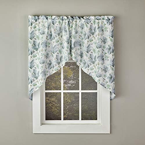 SKL Home Harvest Falling Leaves Swag Valance, 57X36, Blue by SKLHomebySaturdayKnightLtd