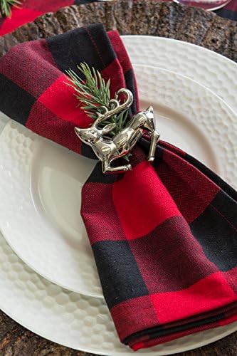 DII Christmas Thanksgiving Holiday Tabletop Décor Collection Decorative Napkin Ring Holder Set, 2.5" Diameter, Silver Reindeer, 6 Piece - Image 5