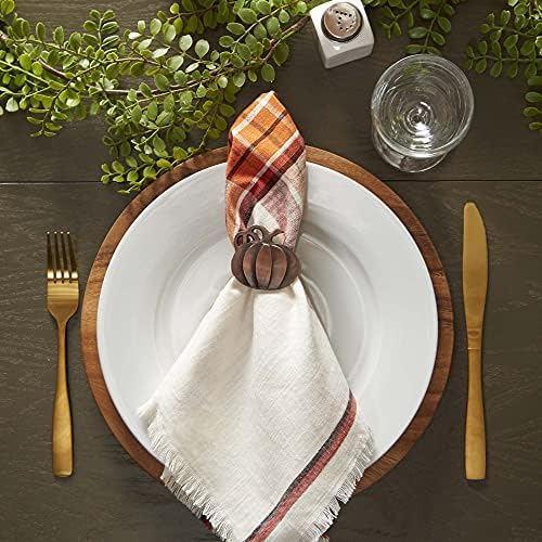 DII Thanksgiving & Fall Table Decoration Autumn Farmhouse Plaid, Napkin Set, 20x20, Pumpkin Spice Orange, 6 Count - Image 5