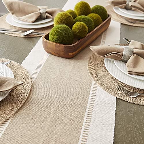 DII Dobby Stripe Table Runner, 13x72 Black & Cream Background - Image 5