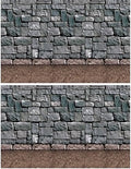 Beistle Stone & Dirt Floor Wall Backdrops, 4’ x 30’, Pack of 2 – Medieval Party Decorations, Medieval Decor Background, Easy to Adhere Wall Covering, Stone Backdrop, Halloween Party Decorations