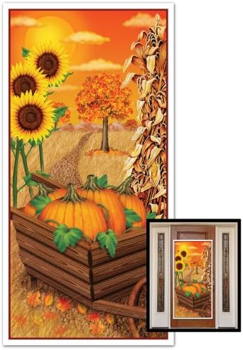 Beistle 1-Pack Decorative Fall Door Cover, 30-Inch by 5-Feet by Beistle