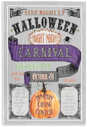 Halloween Fright Night, 13 x 19 Inch Mounted Print on Wall Plaque