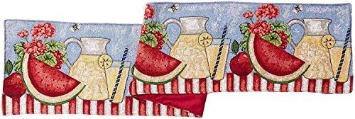 Tache Home Fashion Fruity Drinks Colorful Watermelon Lemonade Decorative Spring Summer Purple Woven Tapestry Table Runners, 13x72 - Image 7
