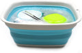 SAMMART 9.45L (2.5 Gallon) Collapsible Tub - Foldable Dish Tub - Portable Washing Basin - Space Saving Plastic Washtub (Bright Blue, M)