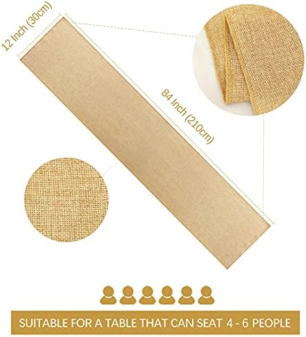 2 Pieces Burlap Table Runners 12x84 Inch Rustic Boho Table Runner - Image 4