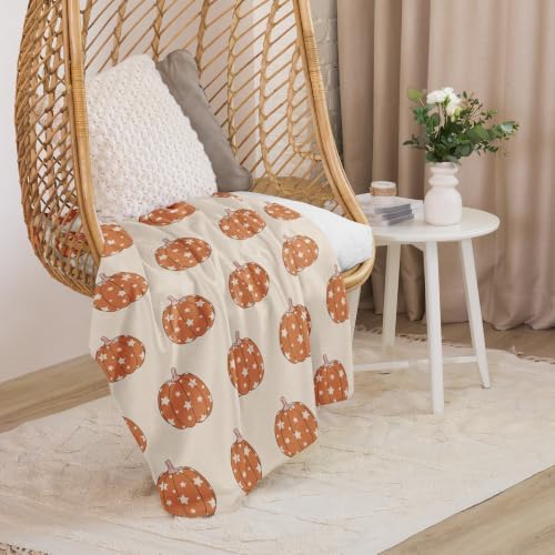 Retro Pumpkin Thanksgiving Fall Theme Graphic Sherpa Throw Blanket - Image 4