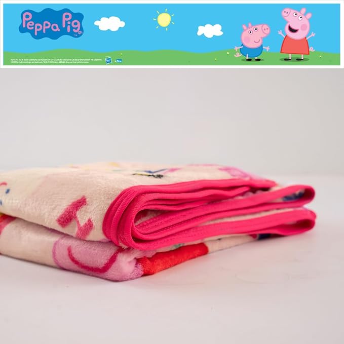 Peppa Pig Kids Bedding Super Soft Cozy Silk Touch Throw, 40 in x 50 in, (Officially Licensed Product) By Franco