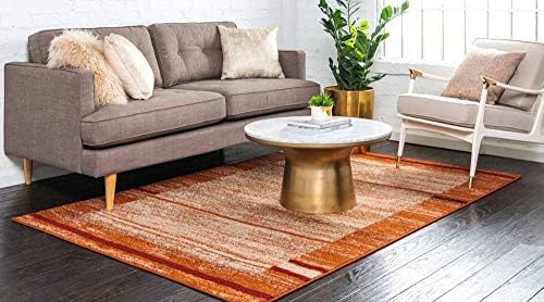 Unique Loom Autumn Collection Modern Contemporary Casual Abstract Area Rug (Beige/ Terracotta Rustic, 2 x 3 ft Rectangular) - Image 2