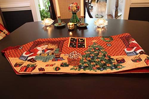 Tache Home Fashion Last Minute Preparations Christmas Festive Holiday Decorative Tapestry Table Runners, 13x72 - Image 3