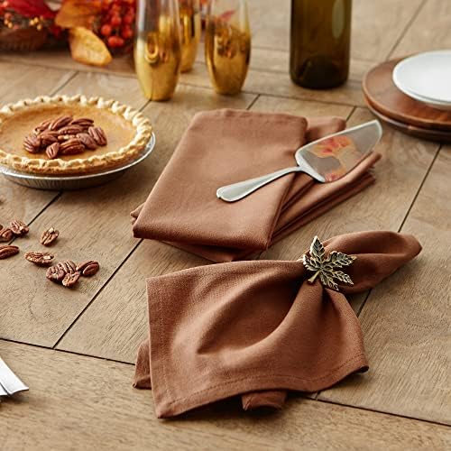 DII Solid Napkin Set Collection, 20x20, Leather Brown, 6 Piece - Image 4