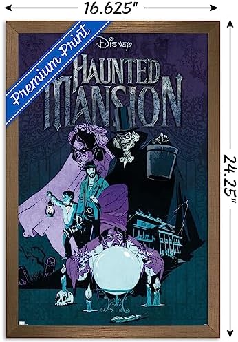 Trends International Disney Haunted Mansion - Group Wall Poster, 14.72" x 22.37", Bronze Framed Version