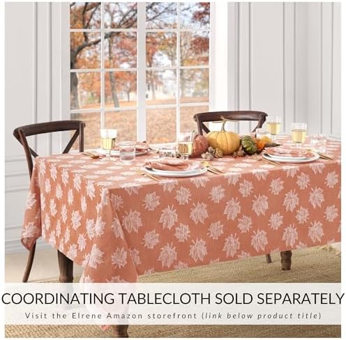 Falling Leaves Jacquard Napkins, Set of 8, Sienna - 17"W x 17"L - Image 4