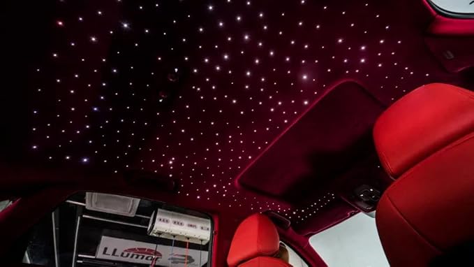 AKEPO 16W Starlights Headliner Kit Mixed Sizes 335pcs (0.03+0.04+0.06in) 13.1ft/4m, APP+Music Activated Effect Fiber Optic Star Lights Kit with Remote Controller for Car Home