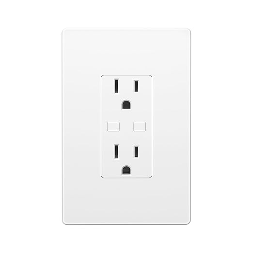 Smart WiFi in-Wall Outlet Switch 2 Individually Outlets Works with Timer Function Compatible with Alexa and Google Assistant BN-LINK